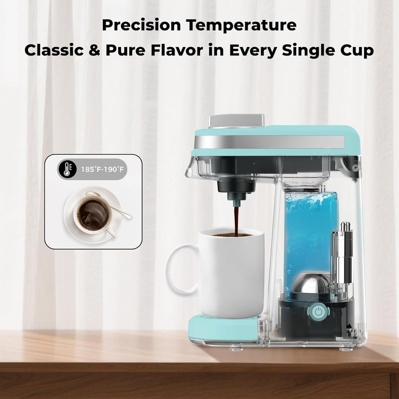 CHULUX Mini Coffee Maker for K Capsule, Single Serve Coffee Maker for One Cup Americano, Lightweight Pod Coffee Machine, Aqua - Image 3